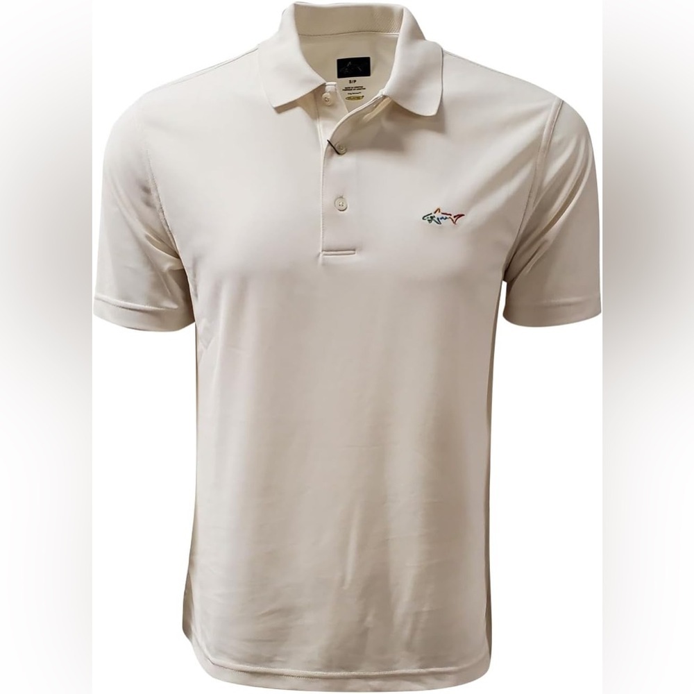 Greg Norman Performance Polo Shirt White Shark Logo | Size XL